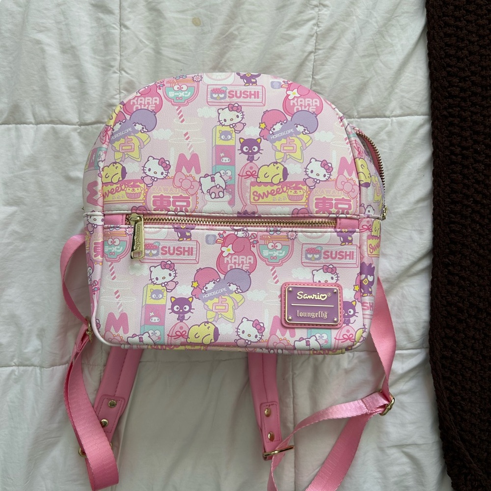 Sanrio Hello Kitty Kawaii Convertible Double Strap Shoulder Bag Handbag Purse